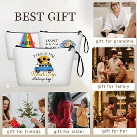 KONSOM - Regalos de viaje, regalos de amigos para mujeres, bolsa de cosméticos de viaje por carretera, regalos de cumpleaños para mujeres, regalos de viaje para niñas, regalos únicos para compañeros