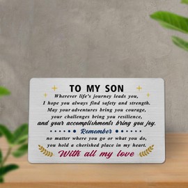 Inspirational Gifts for Son - Son Engraved Wallet Card - Son Gifts from Mum Dad for Birthday Graduation Christmas