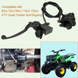 Rear Brake Master Cylinder Caliper Assembly for ATV Quad 50cc 70cc 90cc 110cc 125cc Taotao Sunl Buyang Roketa NST Doodlebug Rear Hand Hydraulic Disc Brake Master Cylinder Caliper