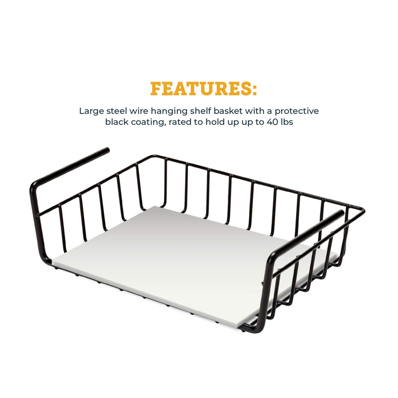 SnapSafe Hanging Shelf Document Basket, 76012 - Coated Wire Basket