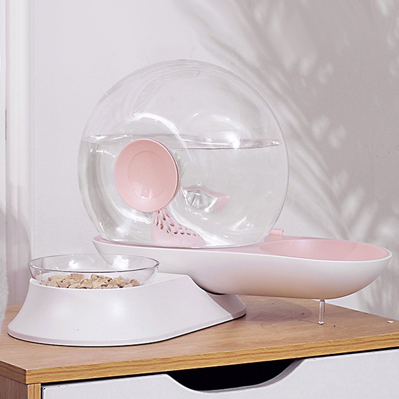 Pet Water Dispenser Food Feeder Cat Automatic Drinking Snail Shape