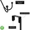 HFHOME 2Packs Over The Door Double Hanger Hooks, Metal Twin