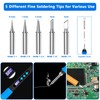 Emwel Soldering Iron Kit,Adjustable Temperature Welding Tools, Solder Wire, Soldering