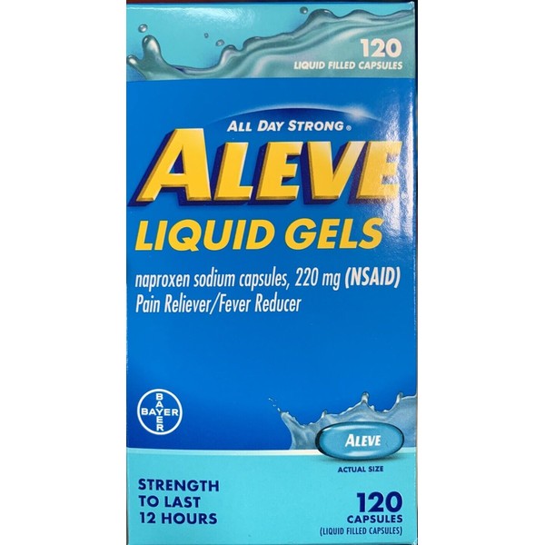 Aleve Liquid Gel Capsules 220mg /120ct. strength to last 12