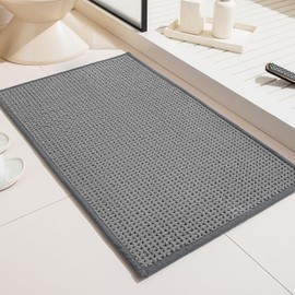 MARIBUR Bath Mat Non-Slip Washable Bath Mat: 40 x 60 cm Soft Chenille Bathroom Rug Super Absorbent Bath Mats & Bath Rugs Machine Washable Bath Mat for Shower, Bathroom, Bathtub