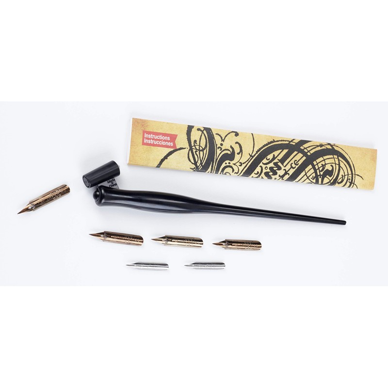 スピードボール オブリークセット ペン先6個とオブリークエルボータイプペン軸のセット Speed Ball Art Oblique Dip Pen