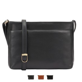 Lloyd Baker London - Tamarra - Smooth Leather, Multiple Zippered Compartments, Versatile, Stylish, and Practical with Adjustable Shoulder Strap (NAVY)