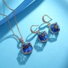 EVEVIC Colorful Cubic Austrian Crystal Pendant Necklace Earrings for Women