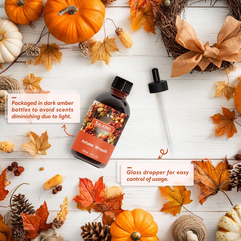 Autumn Wreath Fragrance Oil, Premium Essential Oils for Diffuser