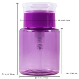 3oz Push Down Pump Dispenser Flip Top Cap Refillable Empty Bottle - Color: Purple - Lockable Travel Cosmetic Packaging Empty Bottle for Nail Polish Manicure