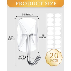 ispneay 40 Pack Adhesive Wall Hooks for Hanging: Damage Free Small Hooks with Adhesive Strips - Sticky Utility Hooks Wire Toggle Hooks for Key Dorm Decor Kitchen Home Office Decorations