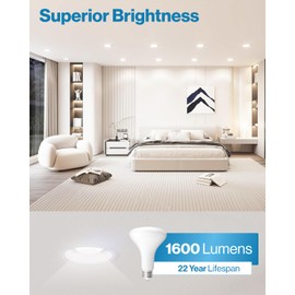 Sunco Lighting BR30 LED Bulbs 1600 Lumens, Indoor Flood Lights 16W Equivalent 100W, 4000K Cool White, E26 Base, Interior Dimmable Recessed Can Light Bulbs - UL Listed 6 Pack