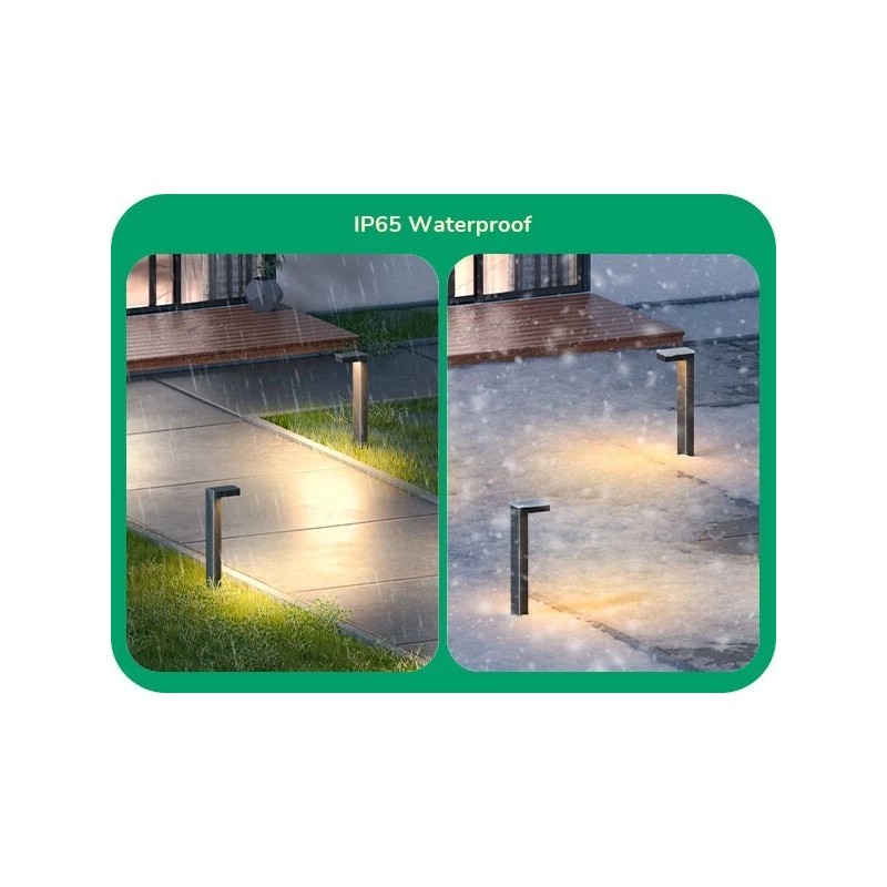 EDISHINE 6 Pack Low Voltage Landscape Lights, Square Modern Aluminum