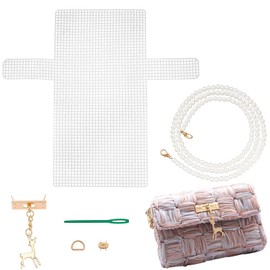 CHGCRAFT Plastic Mesh Canvas Sheet Kit, Plastic Canvas Cross Stitch Fabric Plastic Cross Stitch Cotton Fabric for Crafts DIY Embroidery Yarn Knitting Crochet Projects 18 x 14 x 5 cm