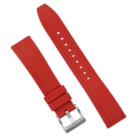 B & R Bands Aqua-Vent FKM Rubber Quick Release Dive Watch Band Straps 20mm 22mm  - 22mm, Red