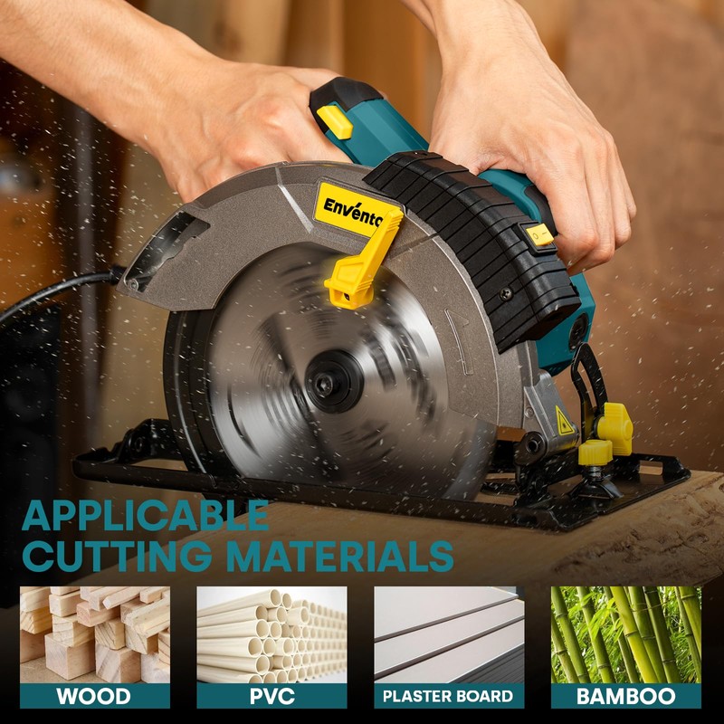 Enventor Circular Saw Corded, 14A Electric Circular Saws 7-1/4-Inch with