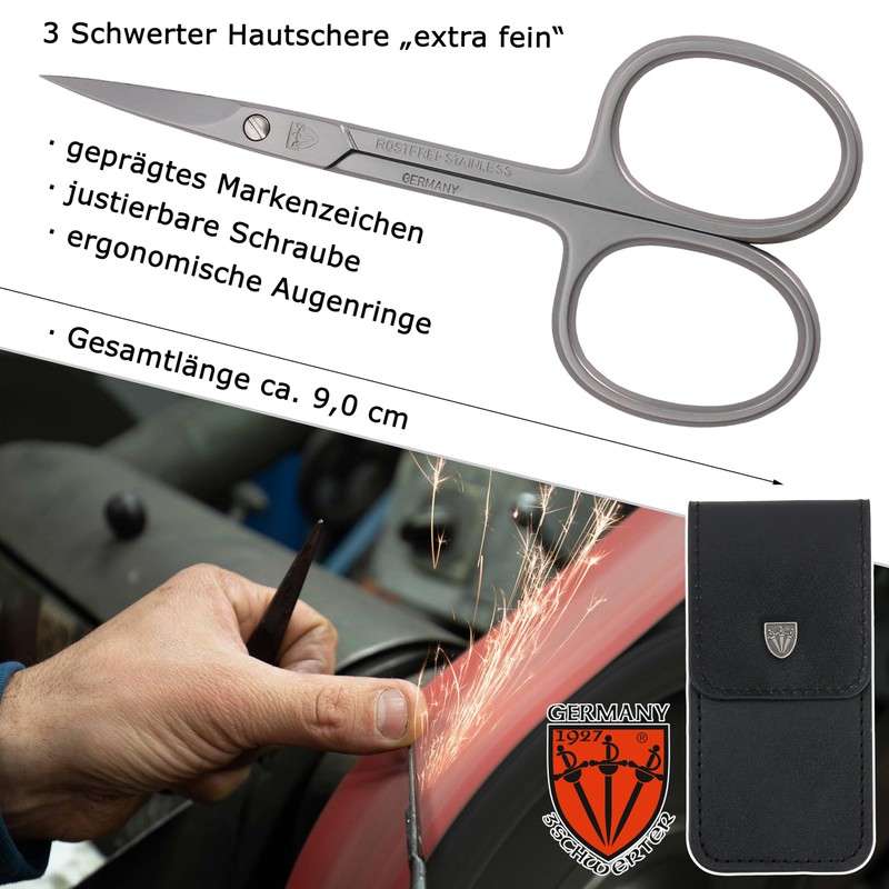 Drei Schwerter Cuticle Scissors, Curved, for Precise Removal of Skin