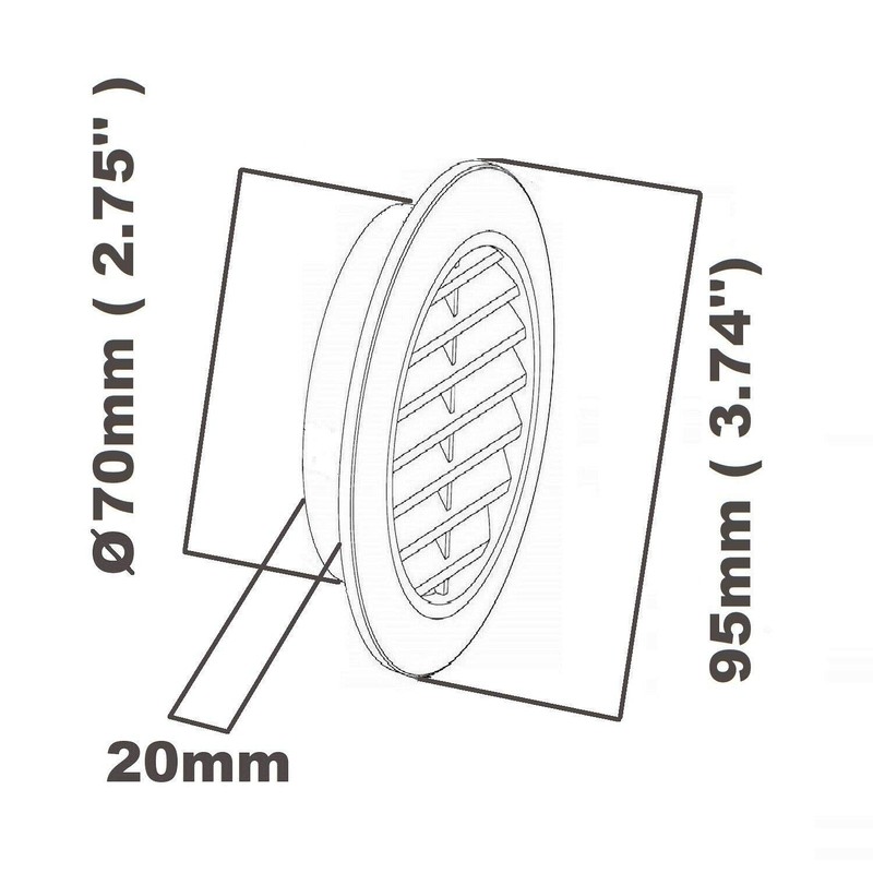 Cotarba Satin 70 mm 2.75" Circle Air Vent Grille Round