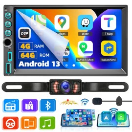 YuanTing 7" Android 13 Car Stereo Radio GPS WiFi Carplay Touch Screen Double 2Din 4+64GB
