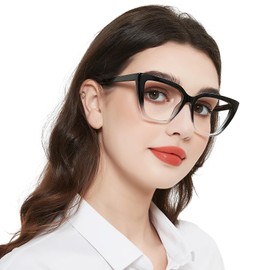 WEMOOTANTS Reading Glasses 2.75 Women Big Cateye Black/Clear Readers 100 125 150 175 200 225 250 275 300 350 400