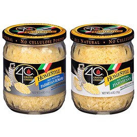 4C Premium Grated Cheese | All Natural, No Preservatives | Assorted Italian Flavors 6oz-8oz, Parmesan Romano and Parmesan, Pack of 2