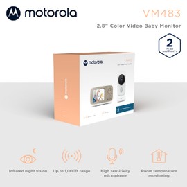 Motorola Nursery VM483 - Video Baby Monitors - Video Baby Monitor - 2.8 Inch Parental Unit - Infrared - Digital Zoom - Talk-Back Function, White (VM 483)