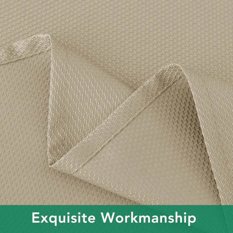 Biscaynebay Textured Fabric Tablecloths 52 X 70 Inches Rectangular, Natural