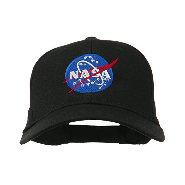 e4Hats.com NASA Insignia Embroidered Cotton Twill Cap - Black OSFM