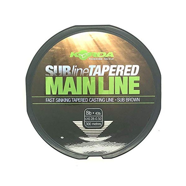 Korda Subline Fast Sinking Tapered Mainline Brown 300M : 12Lb Tapering To 40Lb