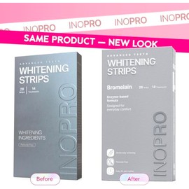 InoPro Kit de tiras blanqueadoras de dientes naturales, 14 tratamientos: blanqueador para dientes sensibles, sin peróxido, tiras blancas que no dañan 