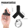 iewrtcin Y Splitter Piece Hose Clamps, Black 3/4 Inch Washing
