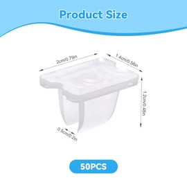 xolear Pack of 50 LED Strip Light Clips, Waterproof Strip Mounting Bracket Clips, Transparent Light Strip Clips for 6 mm Neon LED Strip, Neon LED Hose, Mounting Holder