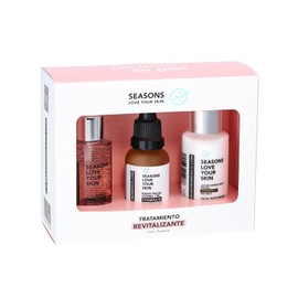 Seasons love your skin kit facial revitalizante I agua de rosas reparadora 50 ml I suero de jojoba vitamina B5 30 ml I leche hidratante vitamina c 50 g