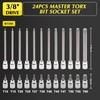 EMENTOL 3/8 Inch Drive Torx Bit Socket Set, Extra Long
