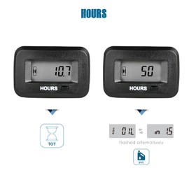 Runleader Digital AC/DC Operating Hour Meter Volt 5V to 277V for Small Gas Engines Works on Garden Tractor Golf Cart (HM038AGH1)