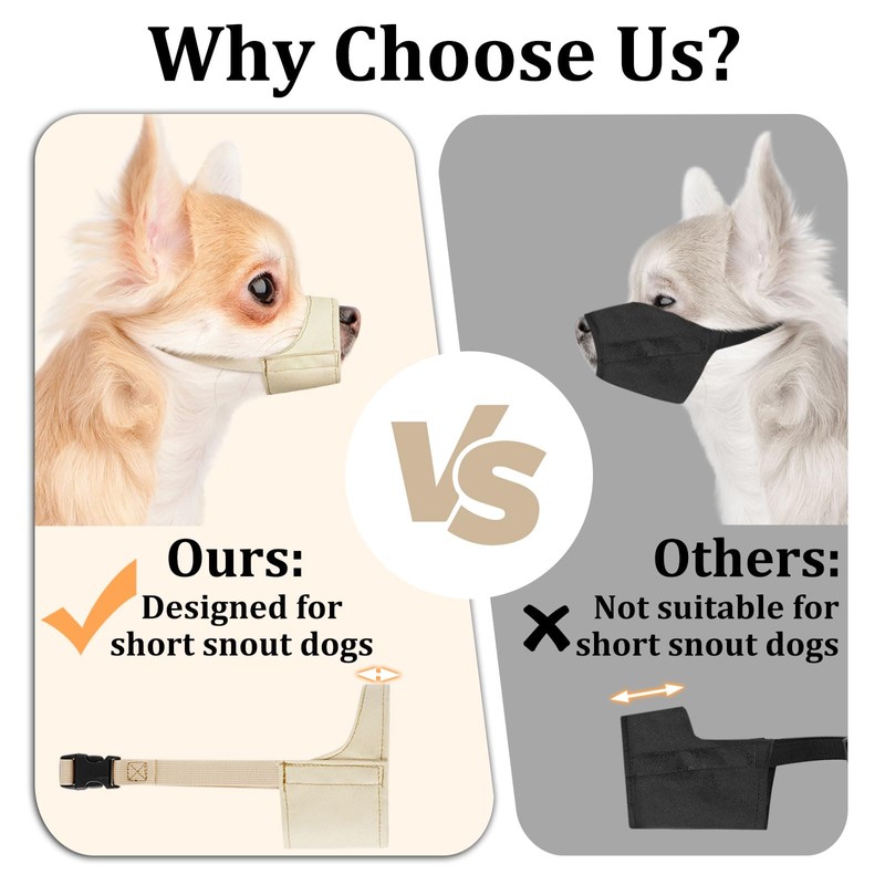 Mayerzon Short Snout Dog Muzzle, Small Muzzle for Chihuahua Shih