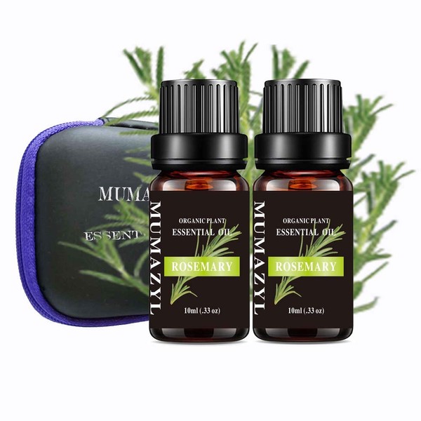 Rosemary Essential Oil Set Organic Plant Natural 100% Pure Rosemary Oil for Diffuser,Cleaning,Home,Bedroom,SPA,Massage,Aromatic,Perfumes,Humidifier,Skin,Soap,Candles 2 Pack 10ml…
