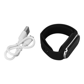 Ultrasonic Mosquito Repellent Bracelet Rechargeable Mosquito Repellent Watch with Time Display Temperature Measurement Black