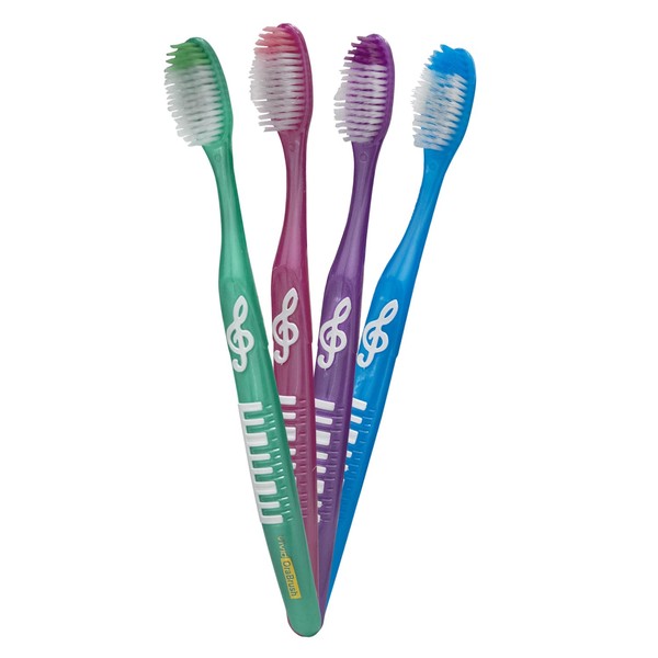 Vivid OraBrush Premium Quality Nylon Filament Toothbrushes – Softer, Rubber Bristles – Built-In Tongue Cleaner – Pack of 12 (SensiKleen)