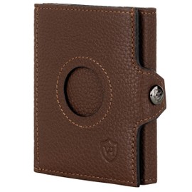 VON HEESEN Slim Wallet with RFID Protection - Mini Wallet Men & Women Small - Credit Card Holder - Wallet Small, dark brown, Without coin compartment & Airtag compartment, Without coin compartment and