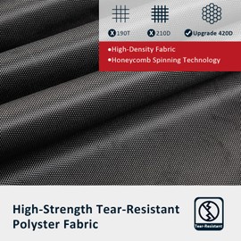 Patio Furniture Covers, 4 Piece Heavy Duty Waterproof Outdoor Furniture Cover with Windproof Buckle Strap, Rattan Wicker Patio Furniture Set Cover for Chair Sofa Black (Black, Large)