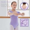 Vestido Manga Corta para Danza Ballet, Leotardo Danza Algodón para