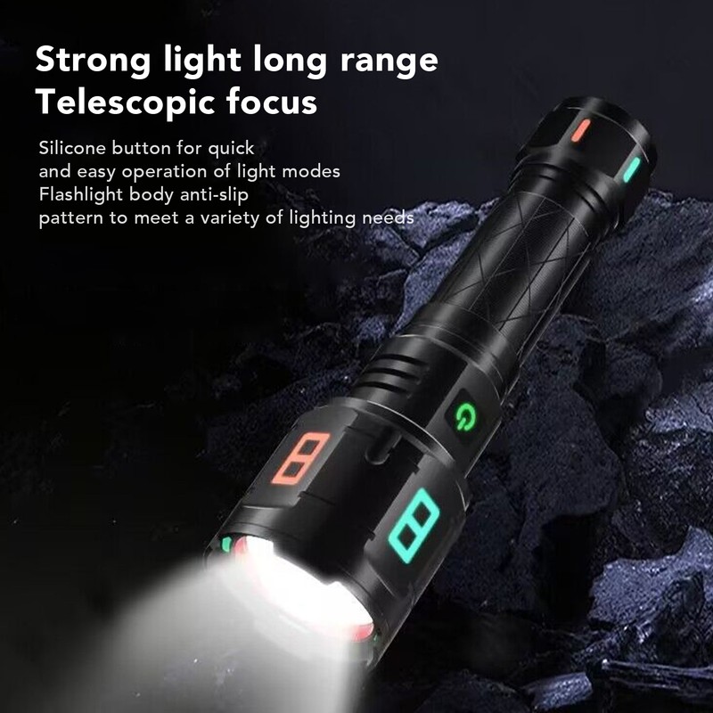 Rechargeable LED Flashlights 10000LM 5 Modes Super Bright Waterproof Flashlights