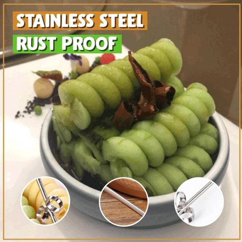 2pcs / Set Stainless Steel Vegetable Spiral Cutter Slicers Manual