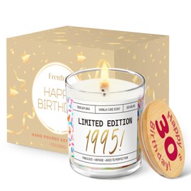 30th Birthday Gifts for Her, Gifts for Women Men 30 Year Old, Happy 30th Birthday Candle with Sprinkles, Unique 30th Bday Gifts for Sister Friend Mom Dad Coworker, Limited Edition 1995, Vanilla, 7oz