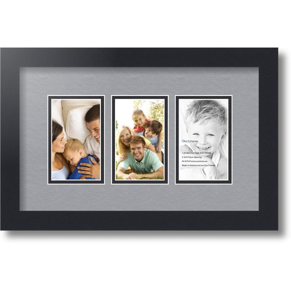 ArtToFrames Collage Photo Frame Double Mat with 3-3x5 inch Openings