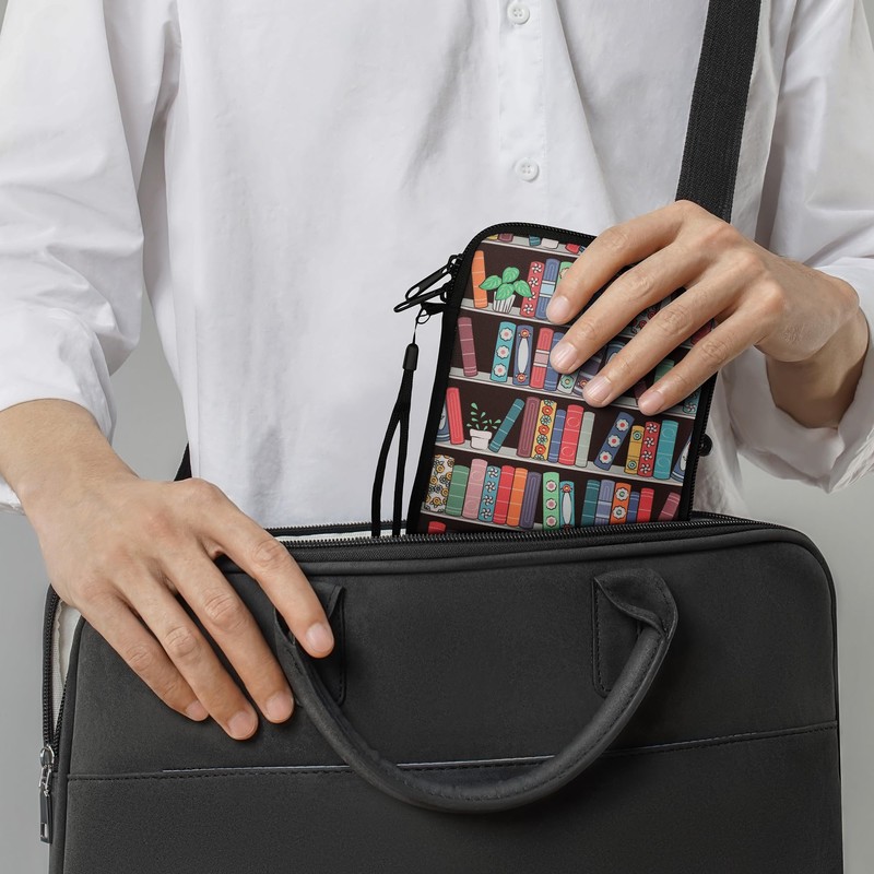 kwmobile Case for eReader Neoprene Protective Bookcase with Plants Blue