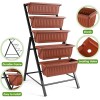 SEJOV Vertical Raised Garden Bed Stand Elevated Vegetables w/5 Container