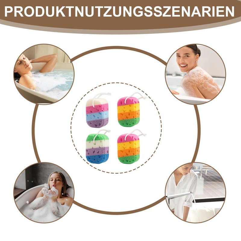 Kids Bath Sponge, 4 Pcs Bath Sponges for Men Women