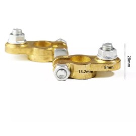 Unbranded 2x Universal Brass Battery Terminal Connectors Top Post Battery Terminals Clamp